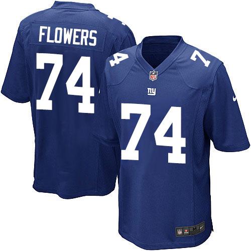 Nike Giants #74 Ereck Flowers Royal Blue Team Color Youth Stitched NFL Elite Jersey - Click Image to Close